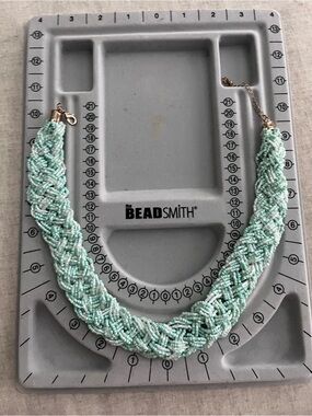 Mint Braided Seed Bead Necklace